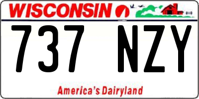 WI license plate 737NZY