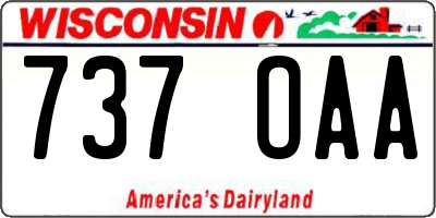 WI license plate 737OAA