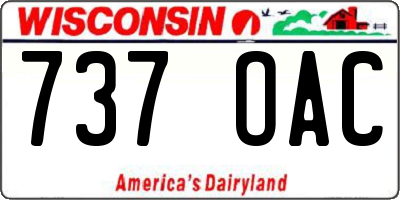 WI license plate 737OAC