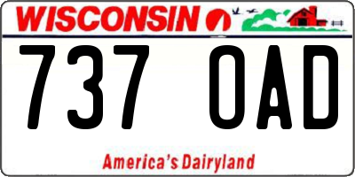 WI license plate 737OAD