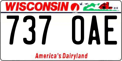 WI license plate 737OAE