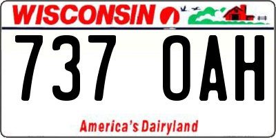 WI license plate 737OAH