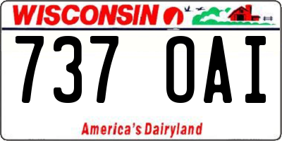 WI license plate 737OAI