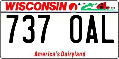 WI license plate 737OAL
