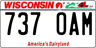 WI license plate 737OAM