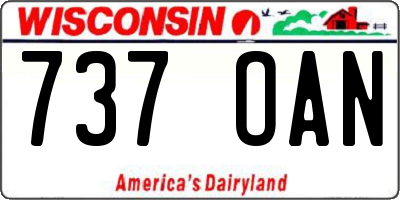 WI license plate 737OAN