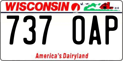 WI license plate 737OAP