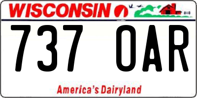 WI license plate 737OAR