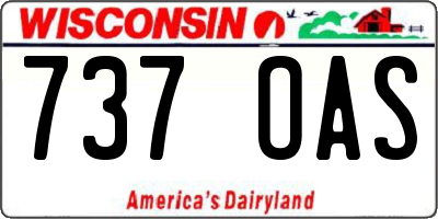 WI license plate 737OAS