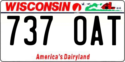 WI license plate 737OAT