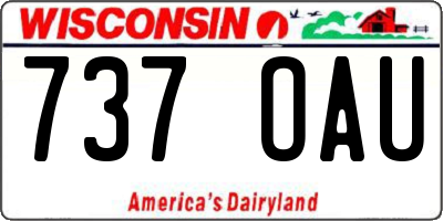 WI license plate 737OAU