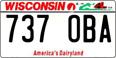 WI license plate 737OBA