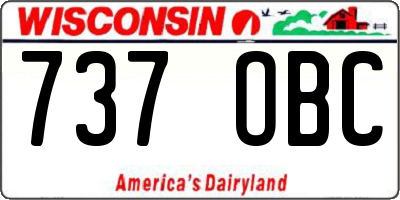 WI license plate 737OBC