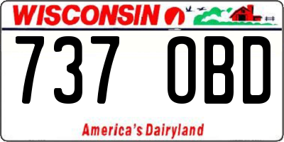 WI license plate 737OBD