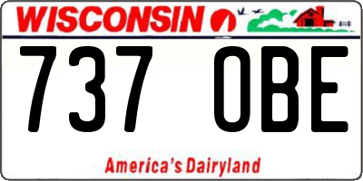 WI license plate 737OBE