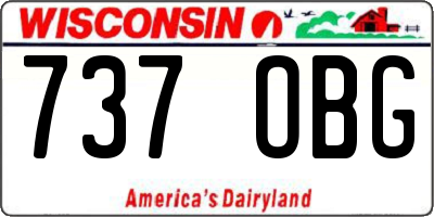 WI license plate 737OBG