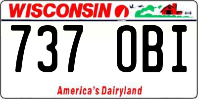 WI license plate 737OBI