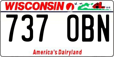 WI license plate 737OBN