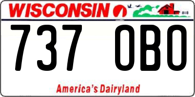 WI license plate 737OBO