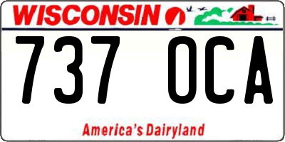 WI license plate 737OCA