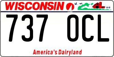 WI license plate 737OCL