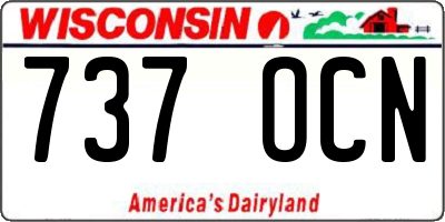 WI license plate 737OCN