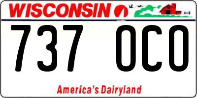 WI license plate 737OCO
