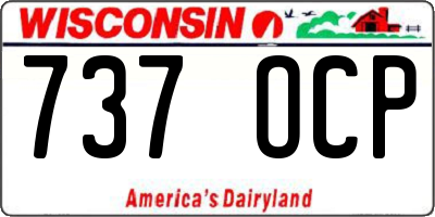 WI license plate 737OCP
