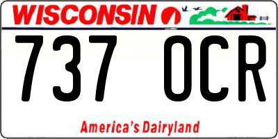 WI license plate 737OCR
