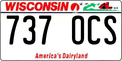 WI license plate 737OCS