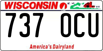 WI license plate 737OCU