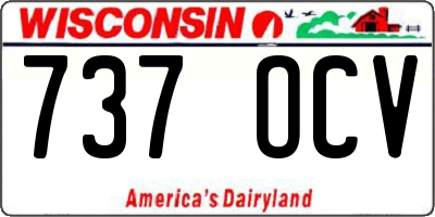 WI license plate 737OCV