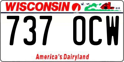 WI license plate 737OCW