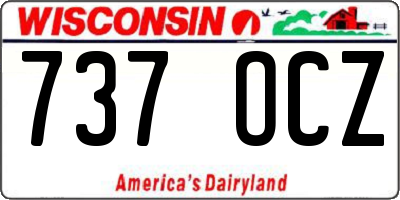 WI license plate 737OCZ