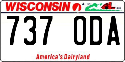 WI license plate 737ODA