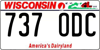 WI license plate 737ODC