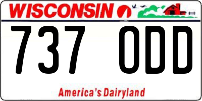 WI license plate 737ODD