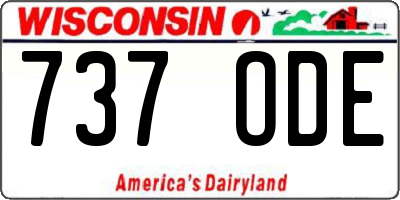 WI license plate 737ODE