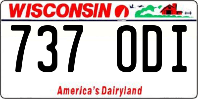 WI license plate 737ODI