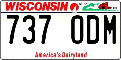 WI license plate 737ODM