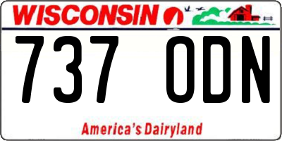 WI license plate 737ODN