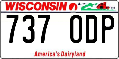 WI license plate 737ODP