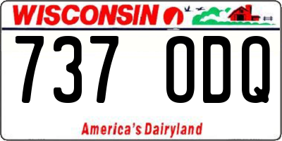 WI license plate 737ODQ