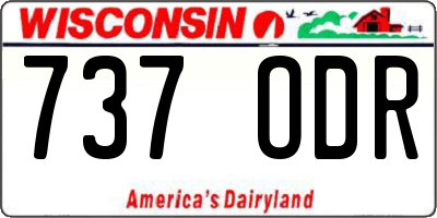 WI license plate 737ODR