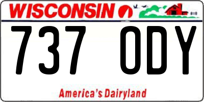 WI license plate 737ODY