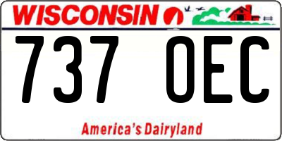 WI license plate 737OEC