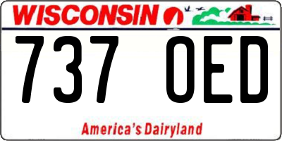 WI license plate 737OED