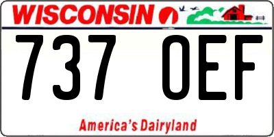 WI license plate 737OEF
