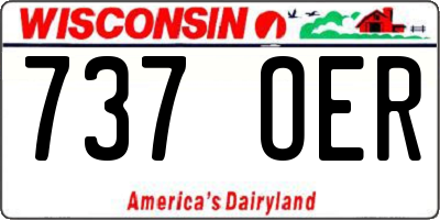 WI license plate 737OER