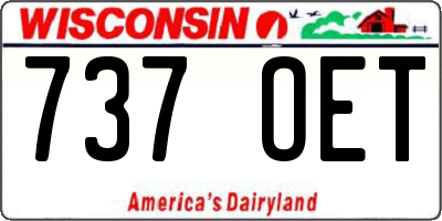 WI license plate 737OET